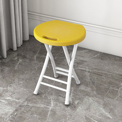 Chaise de salle à manger pliante ronde en PP minimaliste moderne et en acier au carbone avec design portable pour cuisine et salle à manger 