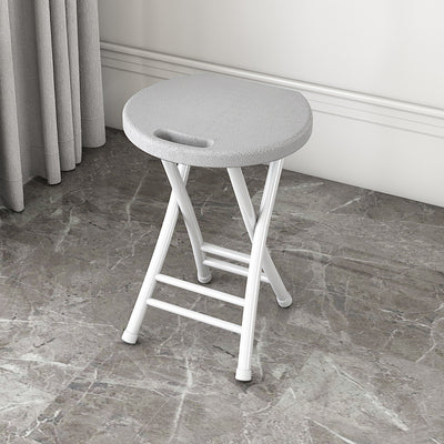 Chaise de salle à manger pliante ronde en PP minimaliste moderne et en acier au carbone avec design portable pour cuisine et salle à manger 