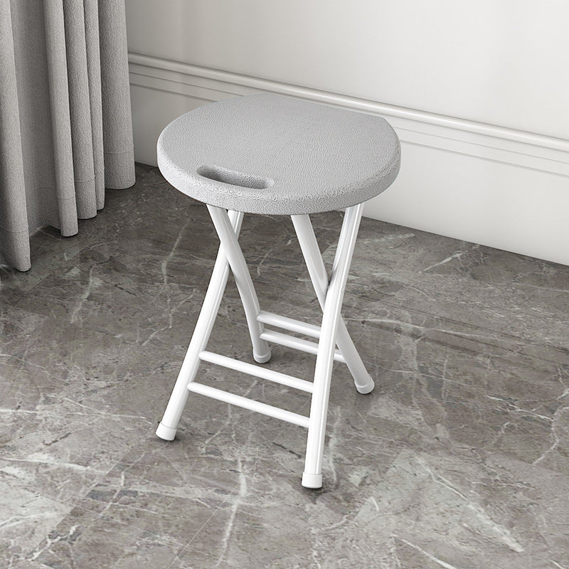 Chaise de salle à manger pliante ronde en PP minimaliste moderne et en acier au carbone avec design portable pour cuisine et salle à manger 