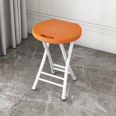 Chaise de salle à manger pliante ronde en PP minimaliste moderne et en acier au carbone avec design portable pour cuisine et salle à manger 