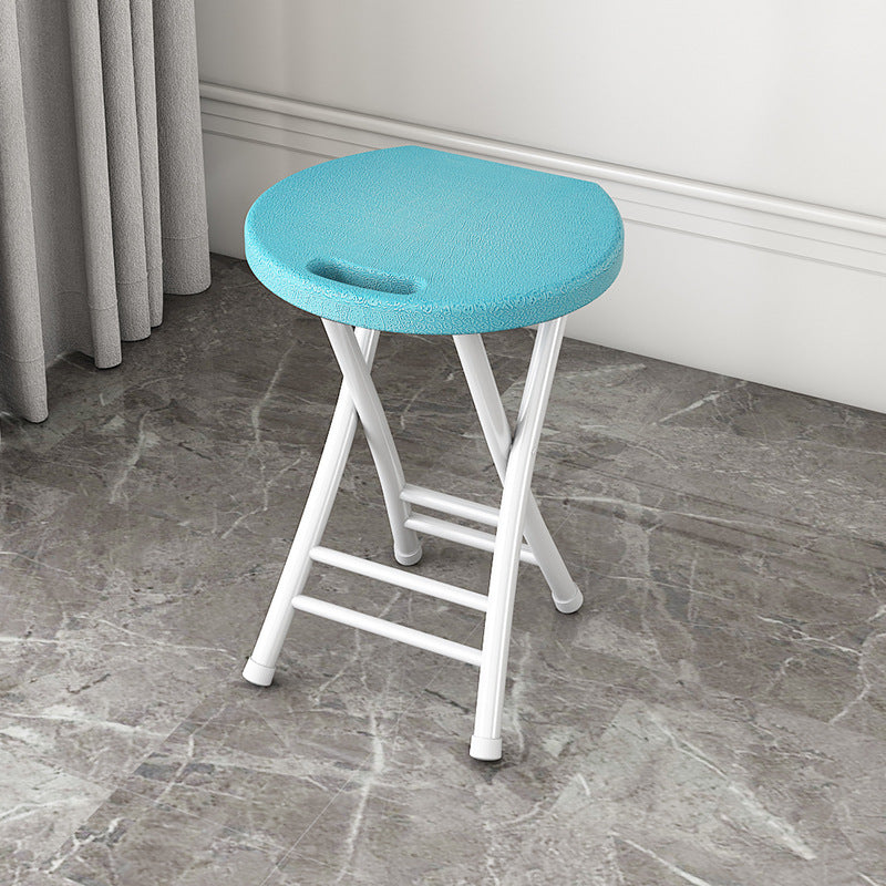 Chaise de salle à manger pliante ronde en PP minimaliste moderne et en acier au carbone avec design portable pour cuisine et salle à manger 