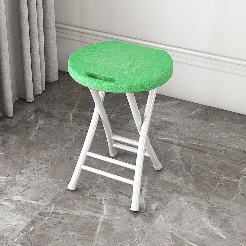 Modern Minimalist PP &amp; Carbon Steel Matte Round Folding Dining Chair With Portable Design For Kitchen &amp; Dining Room