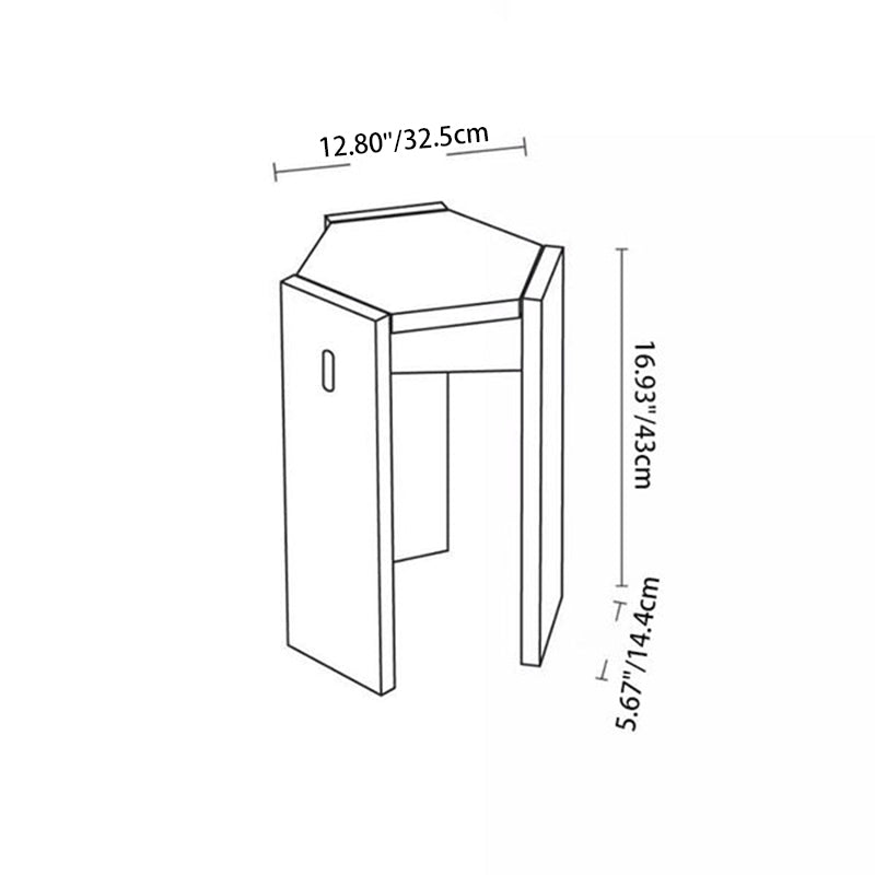 Simplicité Moderne Tabouret Bas Hexagonal en Bois Massif en Forme de Nid d&