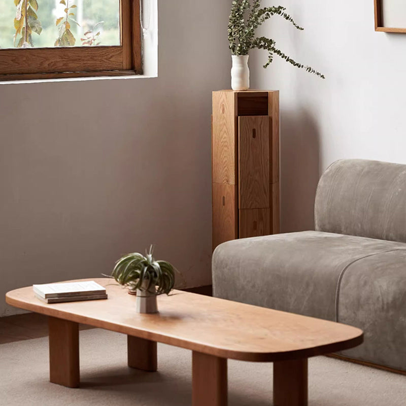 Modern Simplicity Solid Wood Hexagonal Honeycomb Low Stool With Stackable Design For Living Room