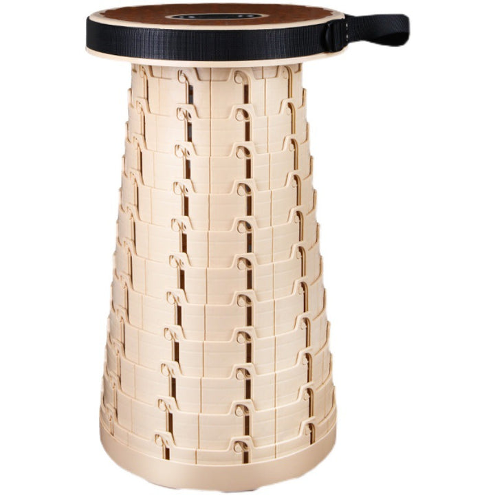 Contemporary Creative PP Round Textured Camping Low Stool With Adjustable Foldable Design For Outdoor Patio