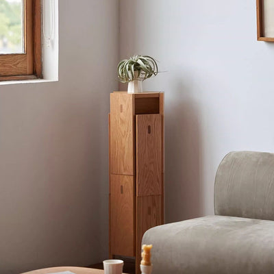 Modern Simplicity Solid Wood Hexagonal Honeycomb Low Stool With Stackable Design For Living Room