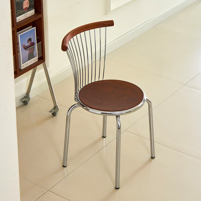 Moderna silla de comedor de madera de fresno de mediados de siglo con respaldo para el comedor 