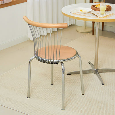 Moderna silla de comedor de madera de fresno de mediados de siglo con respaldo para el comedor 