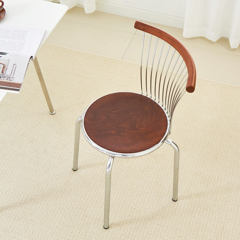 Moderna silla de comedor de madera de fresno de mediados de siglo con respaldo para el comedor 