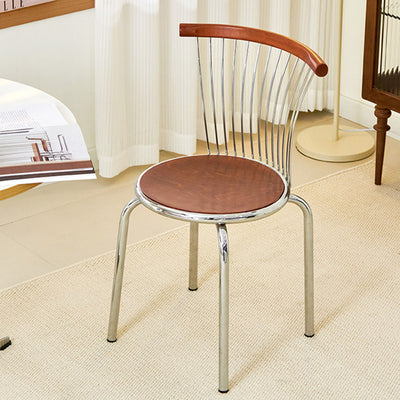 Moderna silla de comedor de madera de fresno de mediados de siglo con respaldo para el comedor 