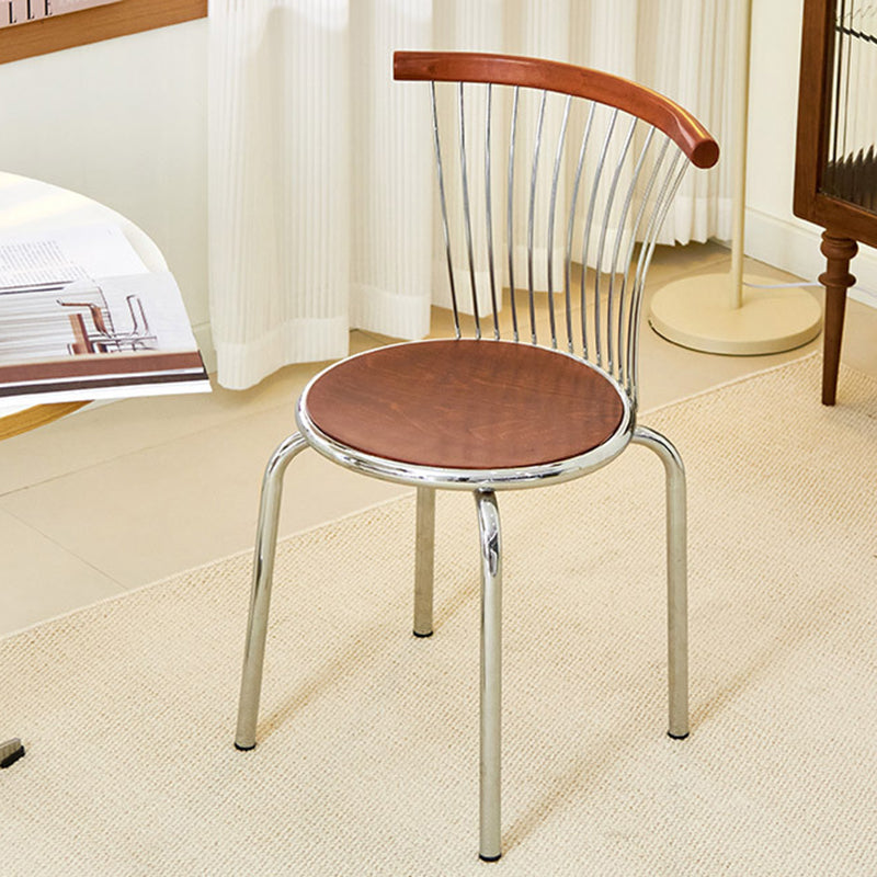 Moderna silla de comedor de madera de fresno de mediados de siglo con respaldo para el comedor 