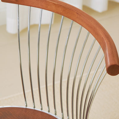 Moderna silla de comedor de madera de fresno de mediados de siglo con respaldo para el comedor 