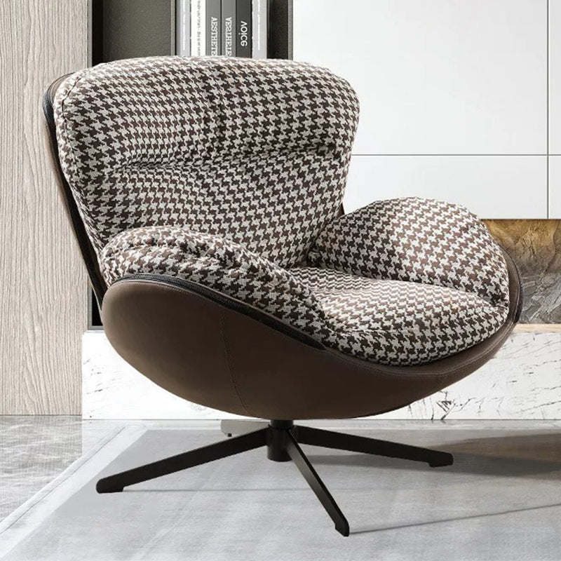 360° Swivel Cradle Accent Chair With Silicone Leather Upholstery - Nordic Lounge For Living Room Or Home Office