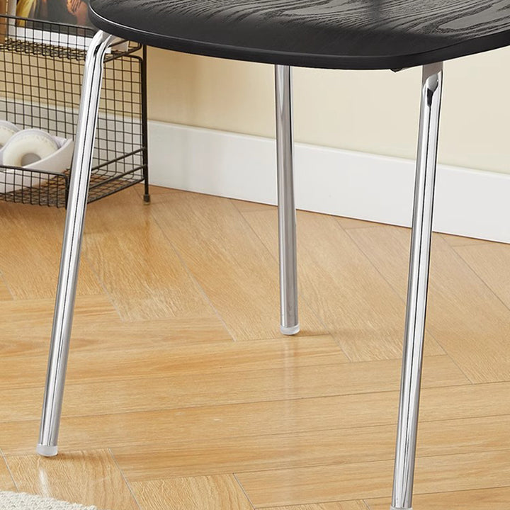 Moderner Mid-Century Sperrholz Kohlenstoffstahl Abgerundeter Quadratischer Gebogener Stapelbarer Esszimmerstuhl Für Esszimmer 