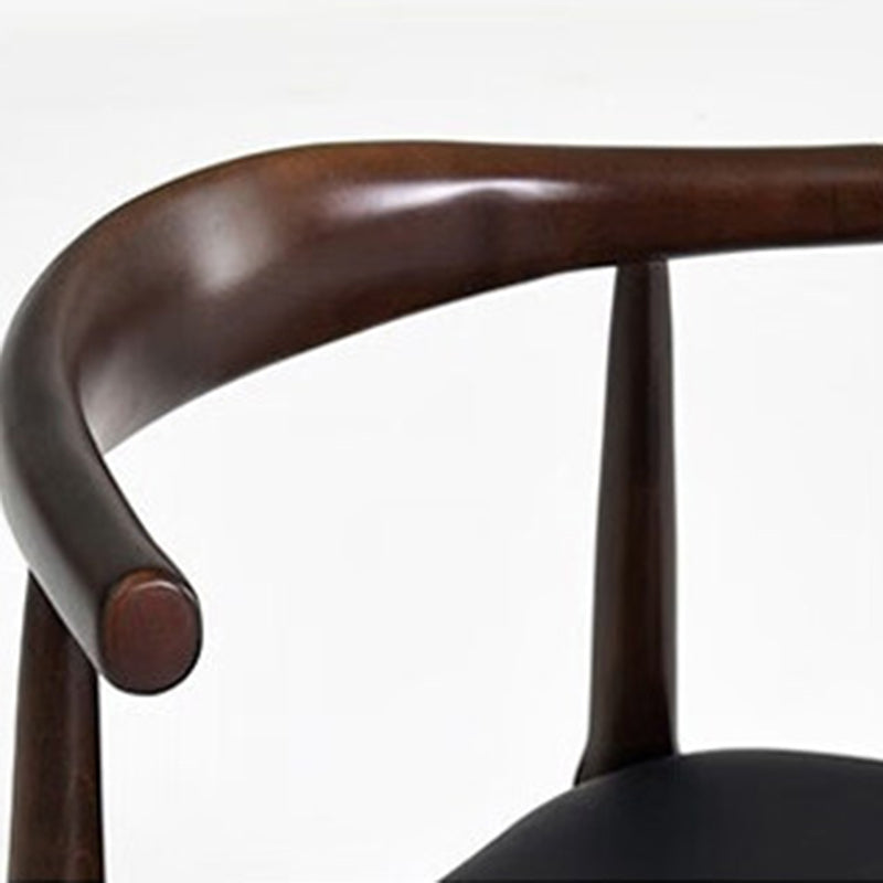 Contemporary Nordic Ash Wood PU Leather Horn Dining Chair Backrest For Dining Room
