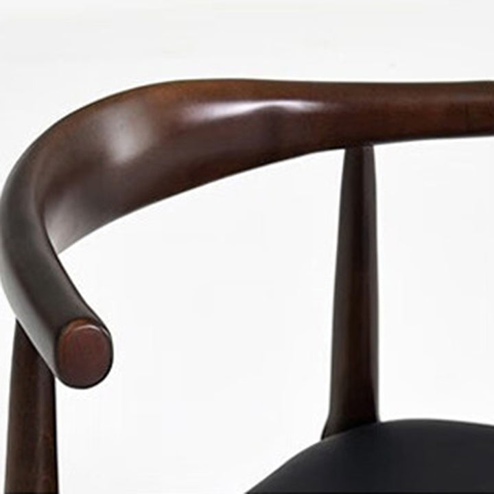Contemporary Nordic Ash Wood PU Leather Horn Dining Chair Backrest For Dining Room