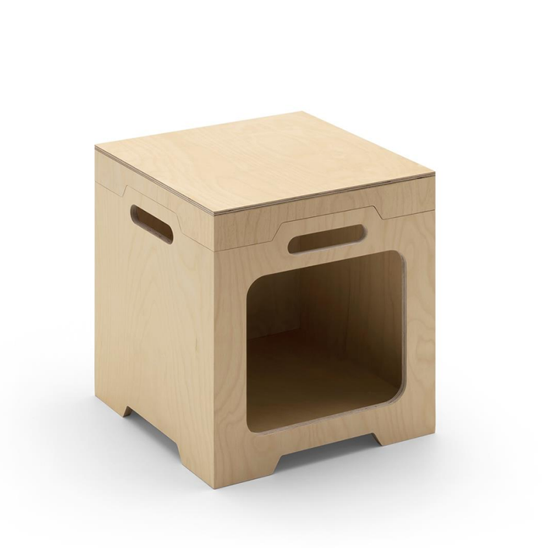 Japanischer modularer Beistelltisch aus Birken-Sperrholz - stapelbarer Aufbewahrungs-Boxeranzug für Homeoffice 