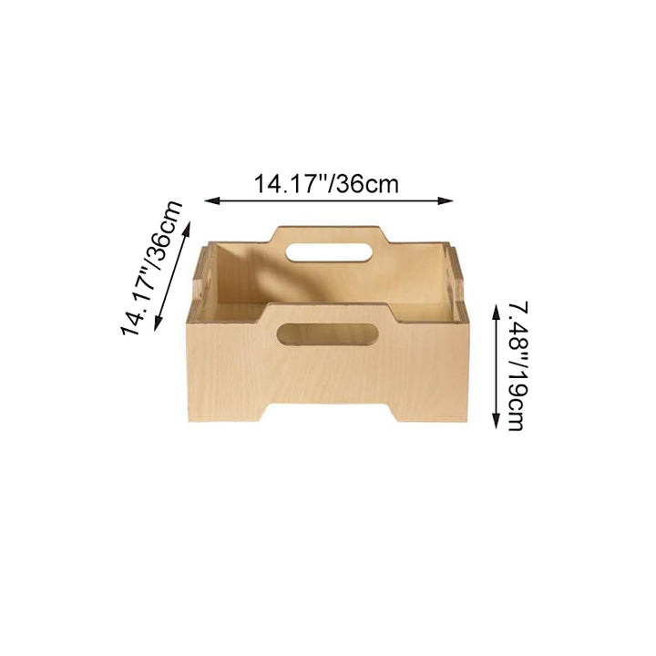 Japanischer modularer Beistelltisch aus Birken-Sperrholz - stapelbarer Aufbewahrungs-Boxeranzug für Homeoffice 