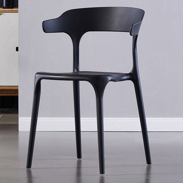 Modern Minimalist Curved PP Dining Chair Backrest Armless For Dining Room
