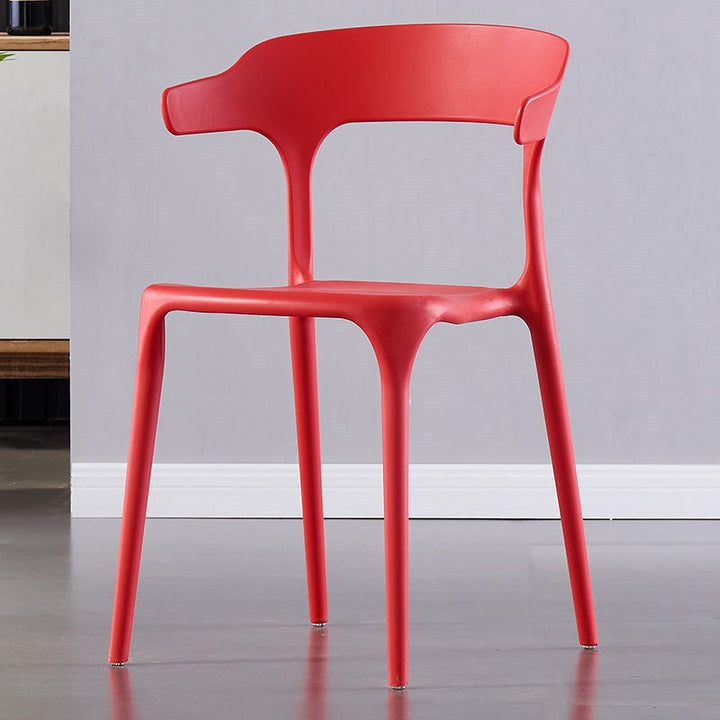 Modern Minimalist Curved PP Dining Chair Backrest Armless For Dining Room