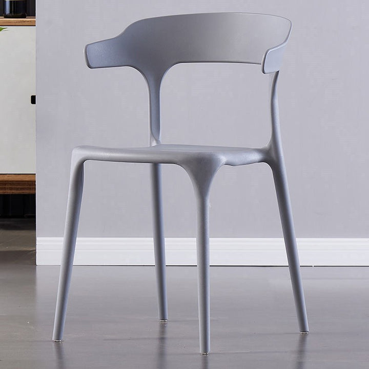 Modern Minimalist Curved PP Dining Chair Backrest Armless For Dining Room