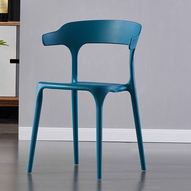 Modern Minimalist Curved PP Dining Chair Backrest Armless For Dining Room