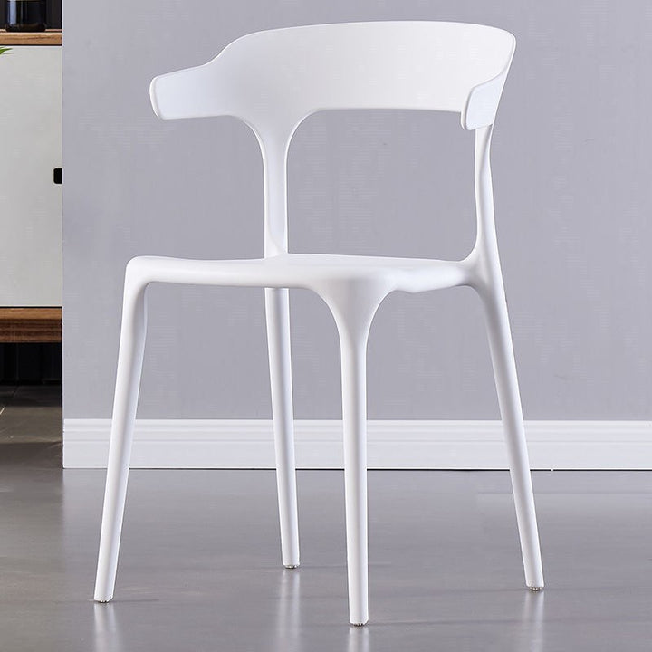 Modern Minimalist Curved PP Dining Chair Backrest Armless For Dining Room