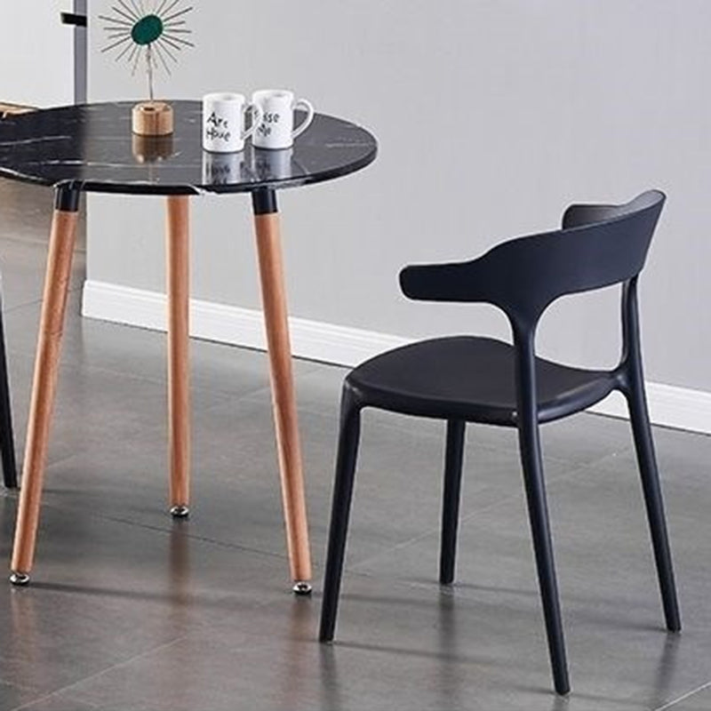 Modern Minimalist Curved PP Dining Chair Backrest Armless For Dining Room