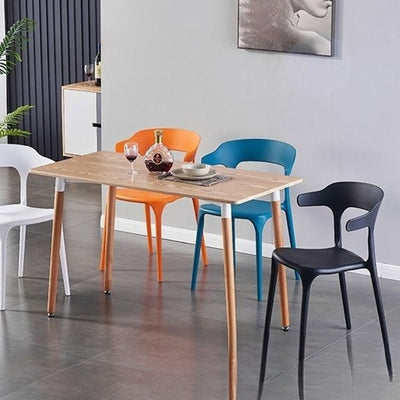 كرسي طعام منحني حديث بسيط بدون مسند ظهر لغرفة الطعام 