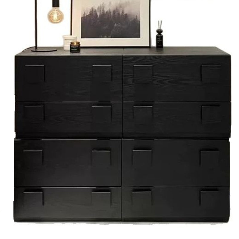 Modern Minimalist Rectangular Solid Wood Multi-Layer Plate Nightstand 1-Drawer For Bedroom
