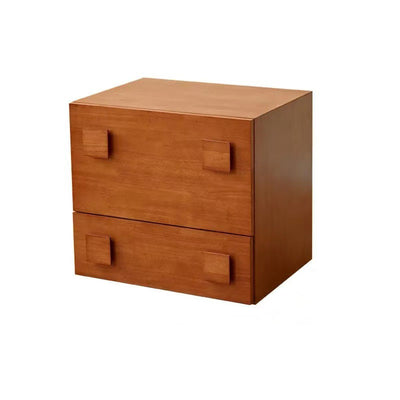 Modern Minimalist Rectangular Solid Wood Multi-Layer Plate Nightstand 1-Drawer For Bedroom
