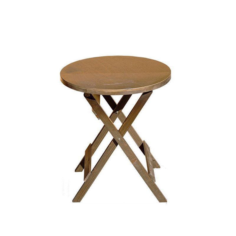 Traditional Farmhouse Round Rectangular Foldable Solid Wood Plywood Outdoor Coffee Table 1-Tier For Outdoor