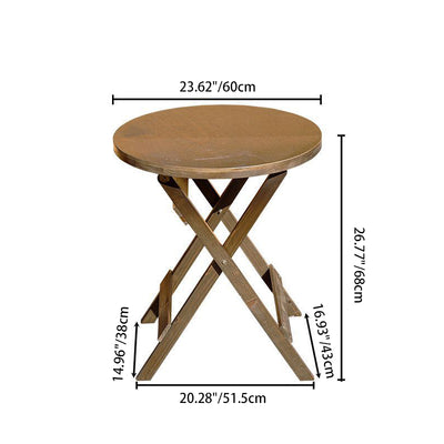 Traditional Farmhouse Round Rectangular Foldable Solid Wood Plywood Outdoor Coffee Table 1-Tier For Outdoor