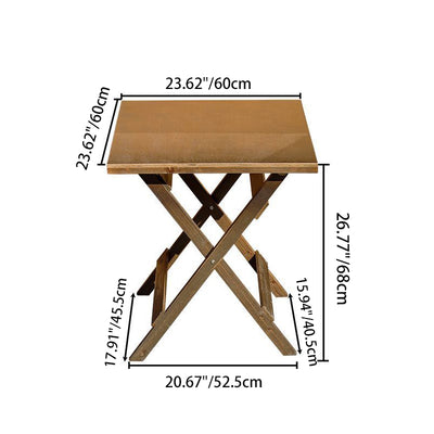 Traditional Farmhouse Round Rectangular Foldable Solid Wood Plywood Outdoor Coffee Table 1-Tier For Outdoor