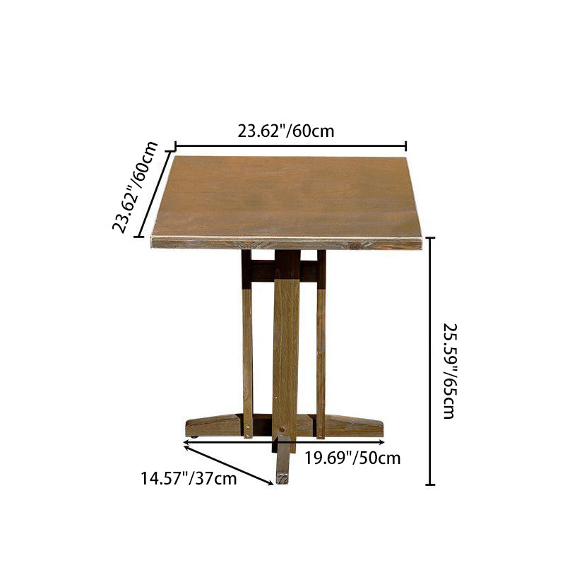 Traditional Farmhouse Round Rectangular Foldable Solid Wood Plywood Outdoor Coffee Table 1-Tier For Outdoor