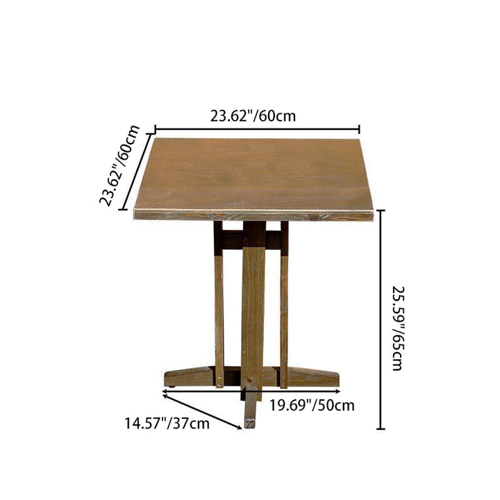 Traditional Farmhouse Round Rectangular Foldable Solid Wood Plywood Outdoor Coffee Table 1-Tier For Outdoor