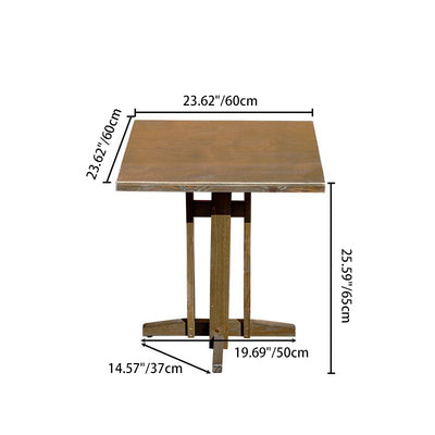 Traditional Farmhouse Round Rectangular Foldable Solid Wood Plywood Outdoor Coffee Table 1-Tier For Outdoor