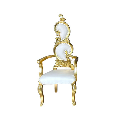 Traditional French Rectangular Petal-Shaped PU Leather Solid Wood Accent Chair Backrest Armrest For Living Room