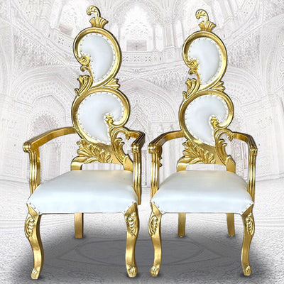 Traditional French Rectangular Petal-Shaped PU Leather Solid Wood Accent Chair Backrest Armrest For Living Room