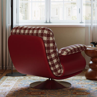 Traditional French Round Rectangular Cotton-Linen Blend Stainless Steel Accent Chair Backrest Armrest For Living Room