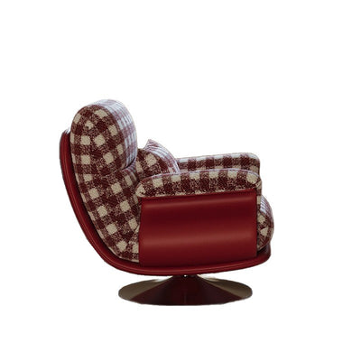 Traditional French Round Rectangular Cotton-Linen Blend Stainless Steel Accent Chair Backrest Armrest For Living Room