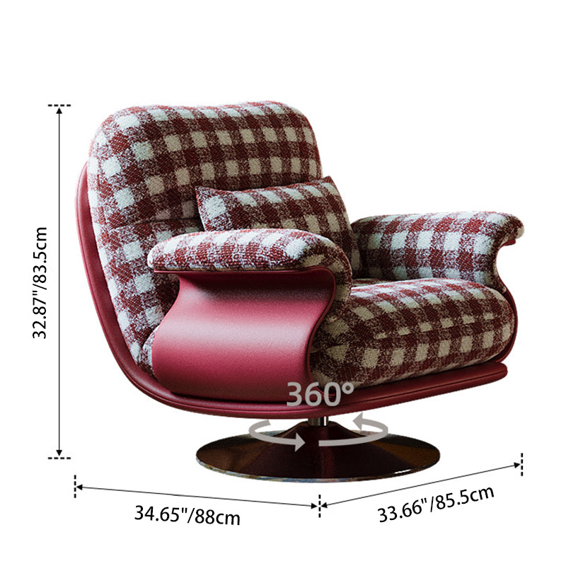 Traditional French Round Rectangular Cotton-Linen Blend Stainless Steel Accent Chair Backrest Armrest For Living Room