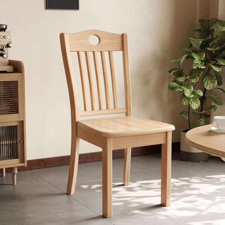 Modern Minimalist Rectangular Rubberwood Dining Chair Backrest Armless For Dining Room