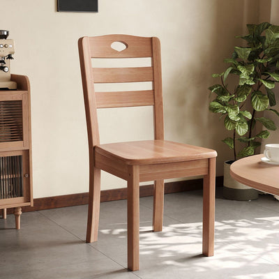 Modern Minimalist Rectangular Solid Wood Dining Chair Backrest Armless For Dining Room