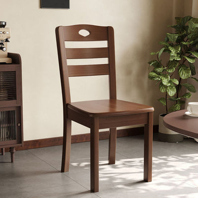 Modern Minimalist Rectangular Solid Wood Dining Chair Backrest Armless For Dining Room