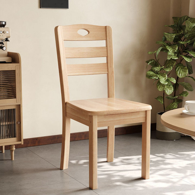 Modern Minimalist Rectangular Rubberwood Dining Chair Backrest Armless For Dining Room