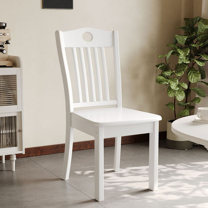 Modern Minimalist Rectangular Rubberwood Dining Chair Backrest Armless For Dining Room
