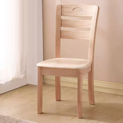 Modern Minimalist Rectangular Solid Wood Dining Chair Backrest Armless For Dining Room