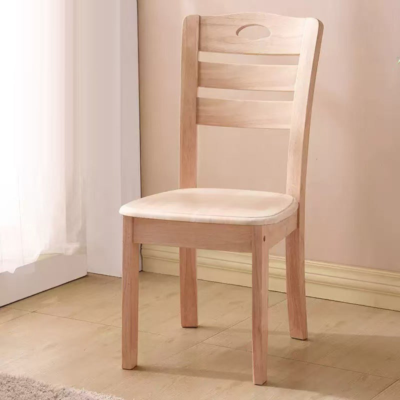 Modern Minimalist Rectangular Solid Wood Dining Chair Backrest Armless For Dining Room