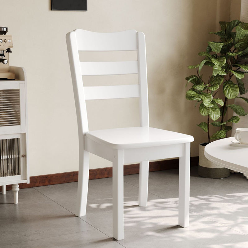 Modern Minimalist Rectangular Rubberwood Dining Chair Backrest Armless For Dining Room